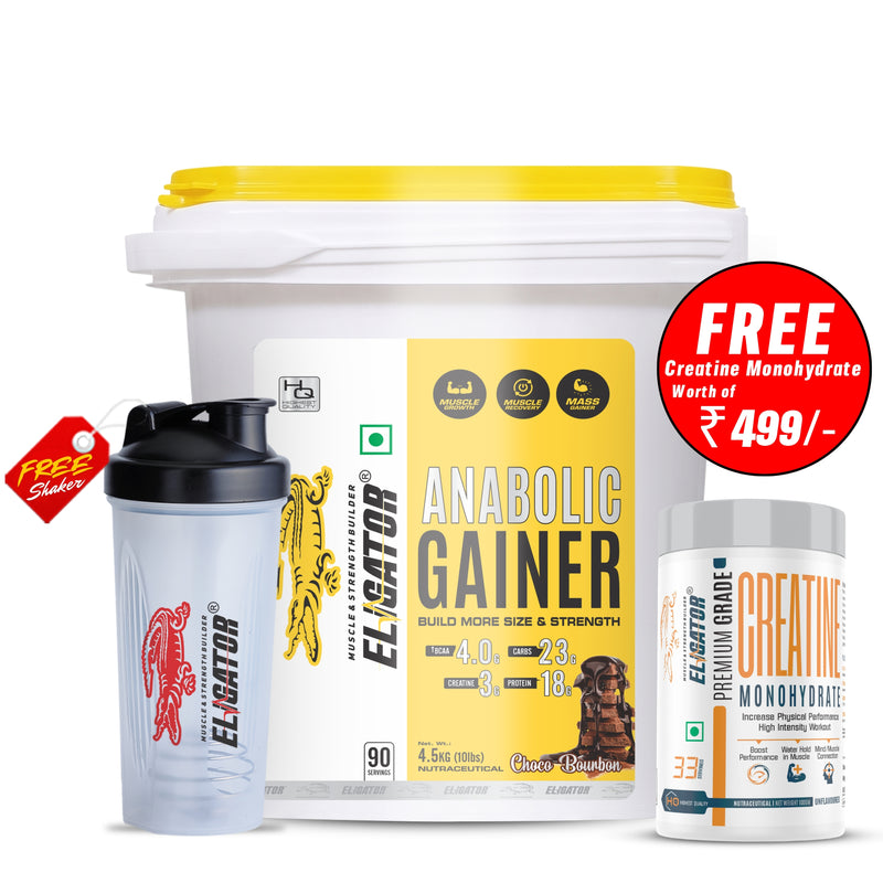 Load image into Gallery viewer, Eligator Anabolic Gainer 4.5kg with free Creatine Monohydrate - 100g