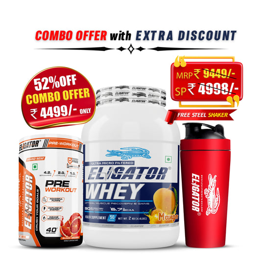 Eligator Whey Protein 2Kg with Pre-Workout - 40 Servings