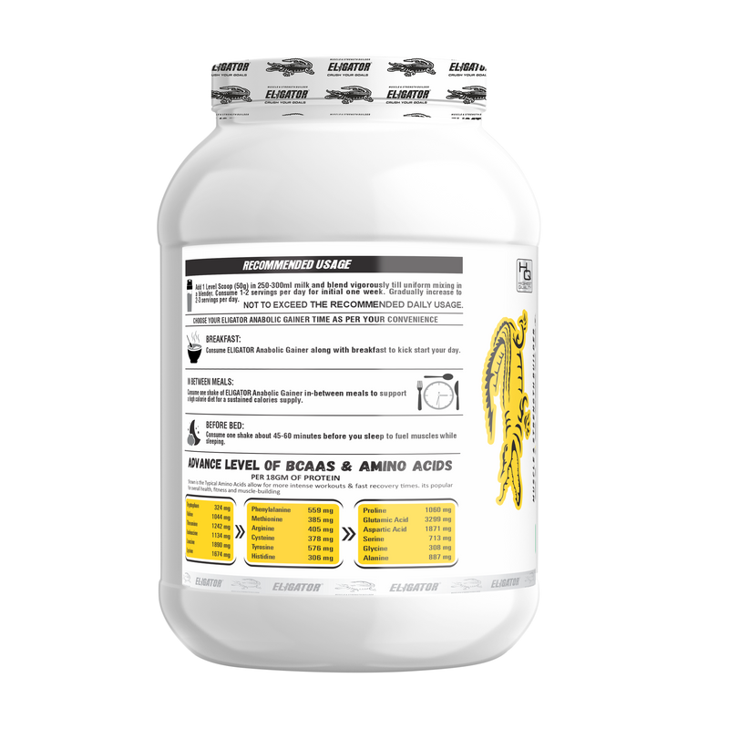 Load image into Gallery viewer, Eligator Anabolic Gainer 2.7kg with Free Creatine Monohydrate 100gm (Unflavoured)