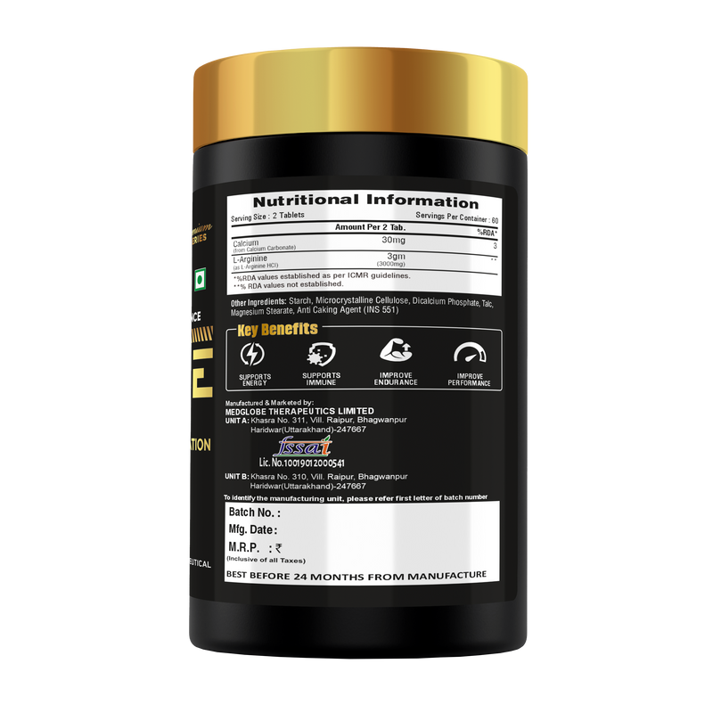 Load image into Gallery viewer, Premium Series Arginine 3000 mg - 120 Tablets (60 Servings)