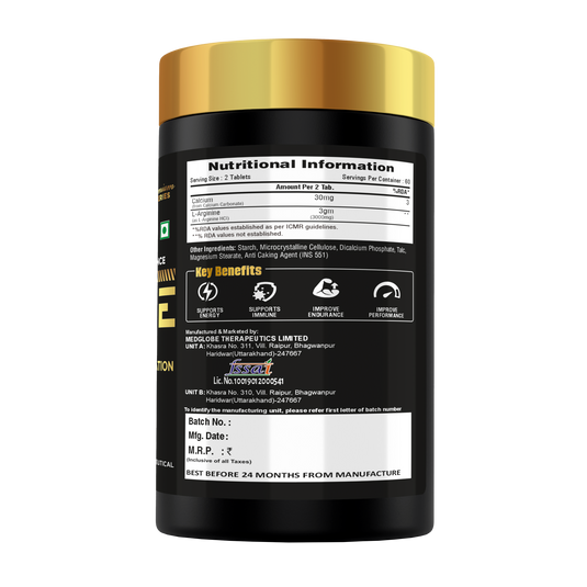 Premium Series Arginine 3000 mg - 120 Tablets (60 Servings)