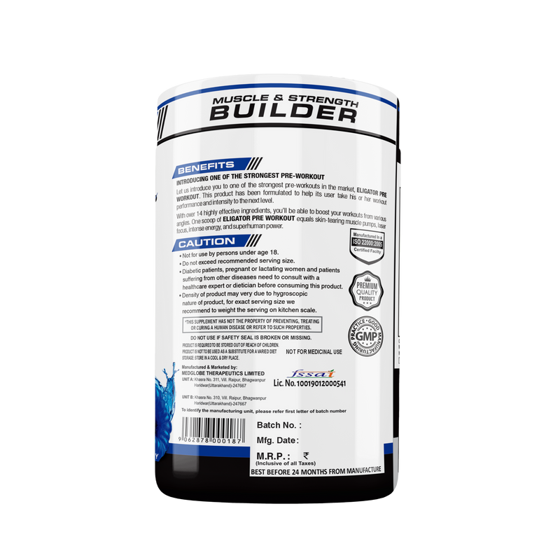 Load image into Gallery viewer, Eligator Pre Workout 40 Servings with Creatine Monohydrate 100g Unflavoured