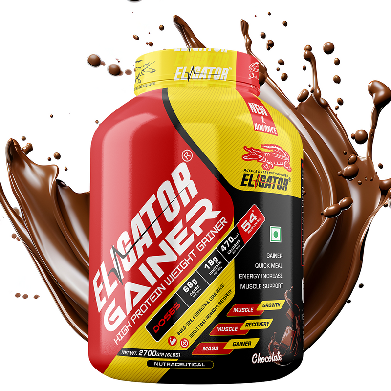 Load image into Gallery viewer, Eligator High Protein Weight Gainer 2.7Kg (6lbs) with Free Creatine Monohydrate 100gm (Unflavoured)