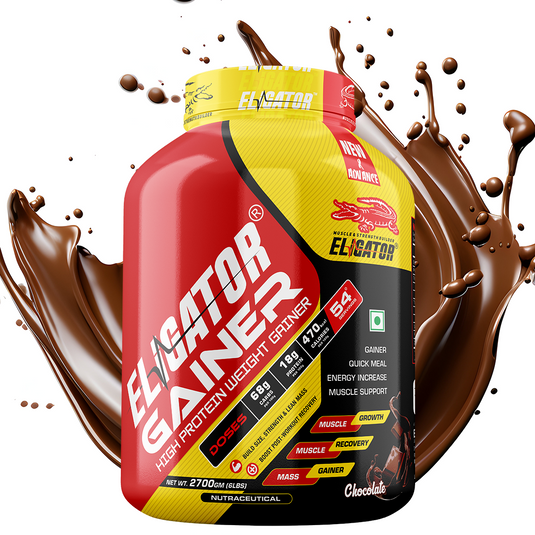 Eligator High Protein Weight Gainer 2.7Kg (6lbs) with Free Creatine Monohydrate 100gm (Unflavoured)
