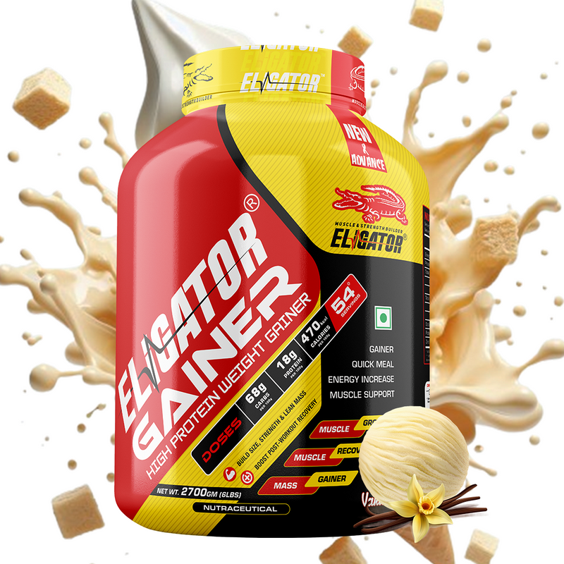 Load image into Gallery viewer, Eligator High Protein Weight Gainer 2.7Kg (6lbs) with Free Creatine Monohydrate 100gm (Unflavoured)