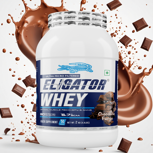 Eligator Whey Protein - 2kg with Free Creatine Monohydrate 100gm (Unflavoured)