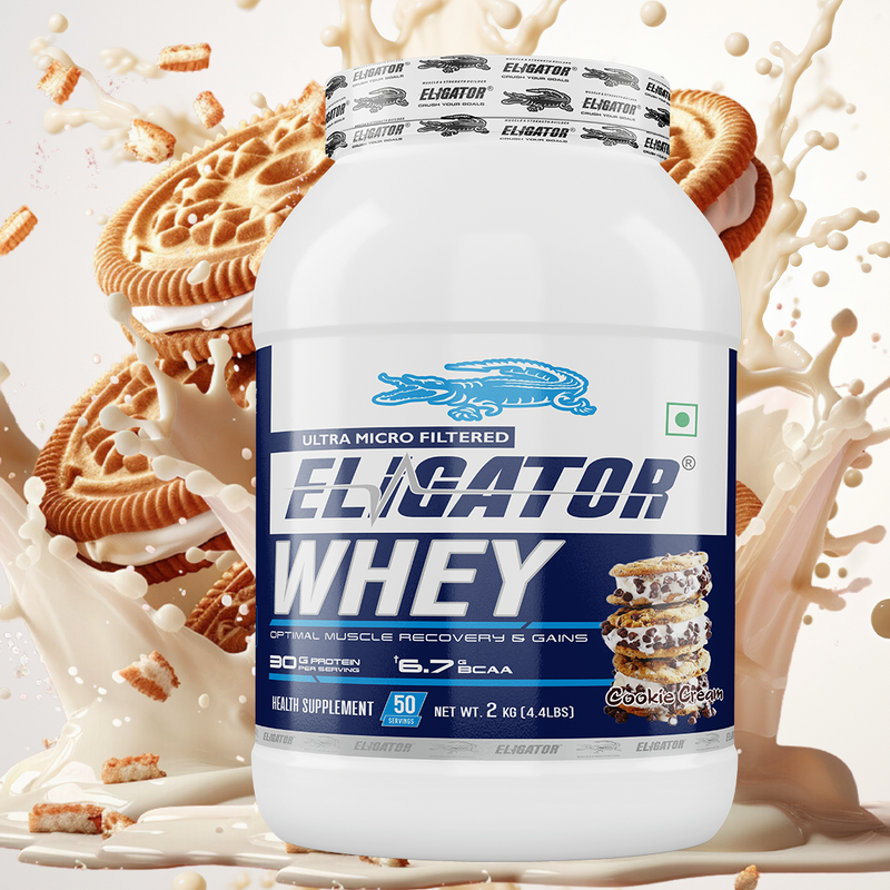 Load image into Gallery viewer, Eligator Whey Protein - 2kg with Free Creatine Monohydrate 100gm (Unflavoured)