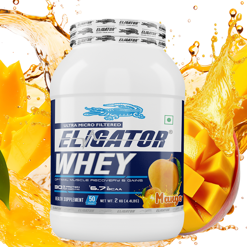 Load image into Gallery viewer, Eligator Whey Protein - 2kg with Free Creatine Monohydrate 100gm (Unflavoured)