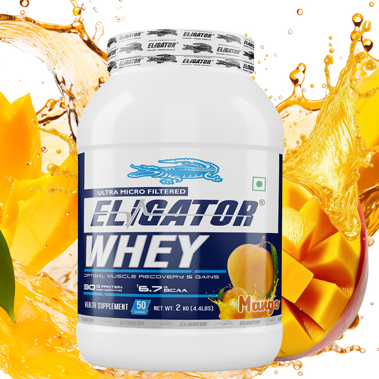 Eligator Whey Protein - 2kg with Free Creatine Monohydrate 100gm (Unflavoured)