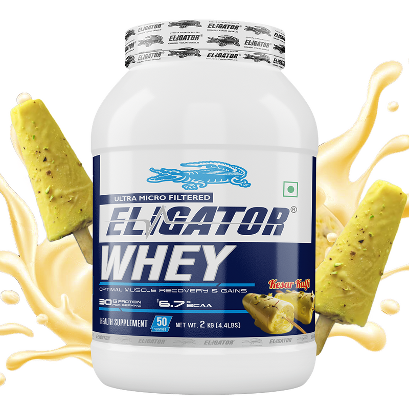 Load image into Gallery viewer, Eligator Whey Protein - 2kg with Free Creatine Monohydrate 100gm (Unflavoured)