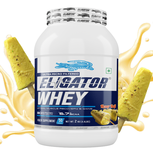 Eligator Whey Protein - 2kg with Free Creatine Monohydrate 100gm (Unflavoured)