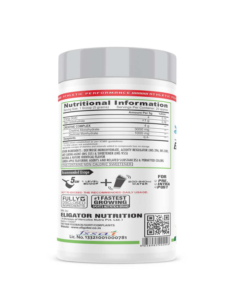 Load image into Gallery viewer, Eligator Creatine Monohydrate with Steel Shaker