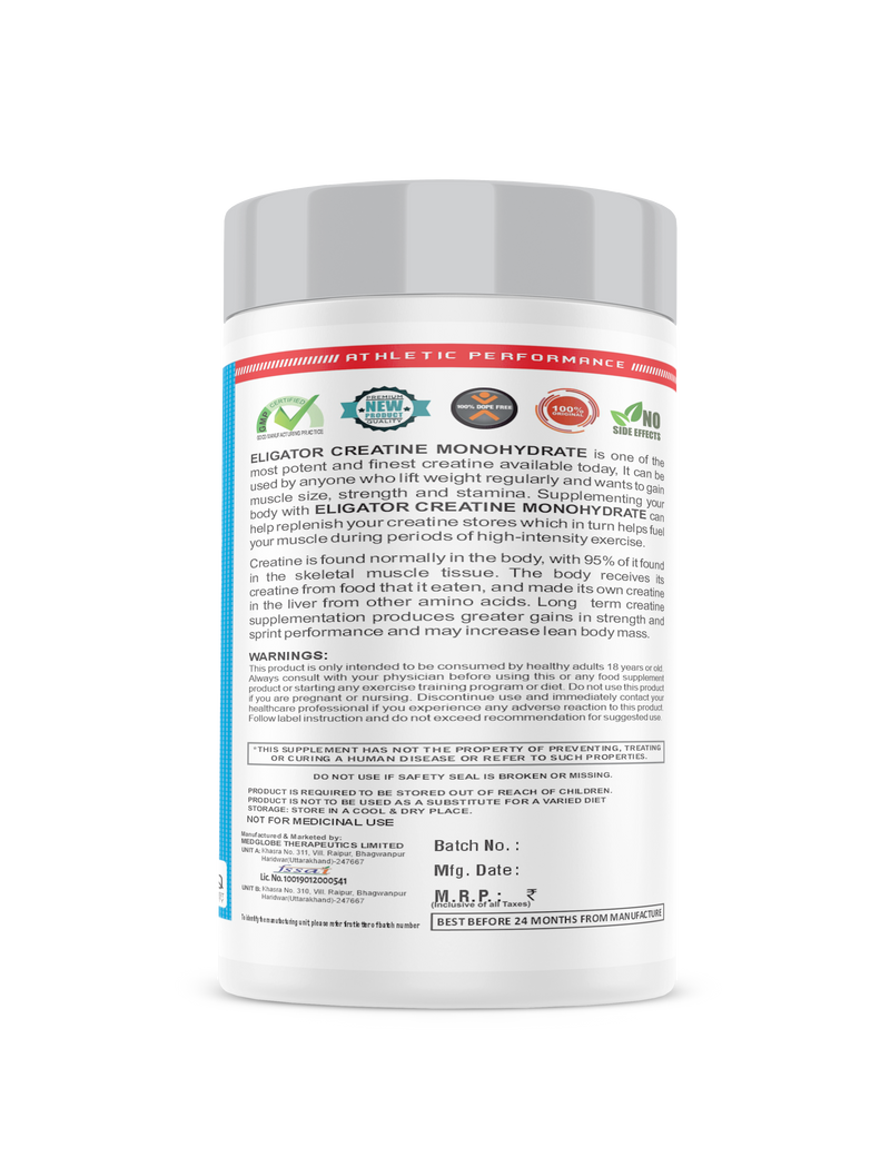 Load image into Gallery viewer, Eligator Creatine Monohydrate with Steel Shaker