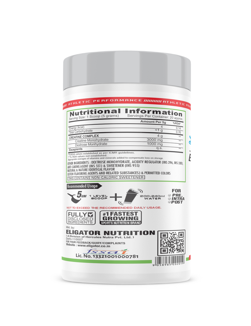 Load image into Gallery viewer, Eligator Creatine Monohydrate with Steel Shaker