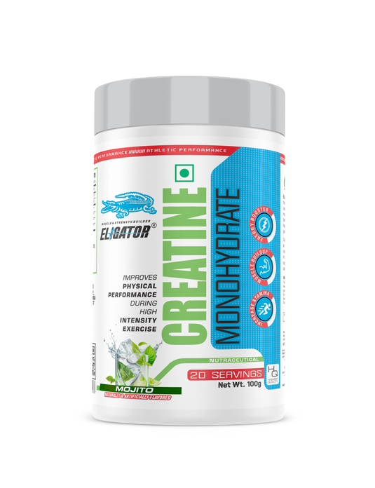 Eligator Creatine Monohydrate with Steel Shaker