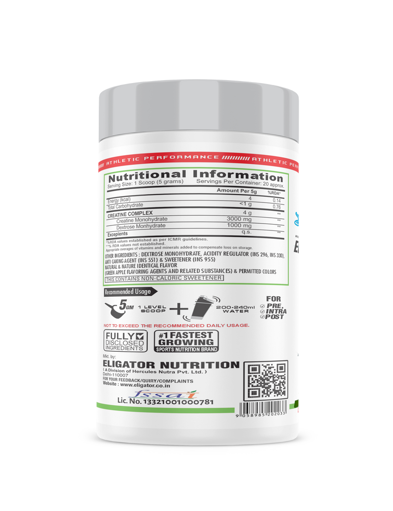 Load image into Gallery viewer, Eligator Creatine Monohydrate with Steel Shaker
