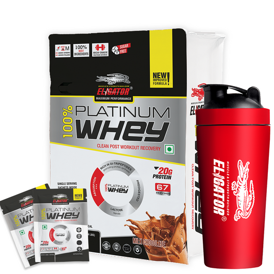 Eligator 100% Platinum Whey (67 Sachets) and Creatine Monohydrate 250gm