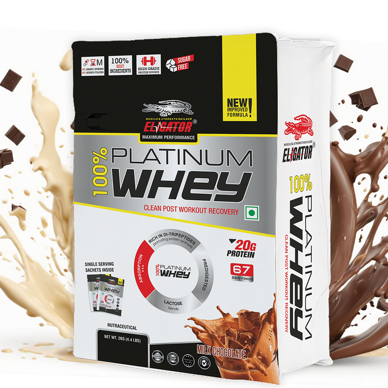 Load image into Gallery viewer, Eligator 100% Platinum Whey (67 Sachets) and Creatine Monohydrate 250gm