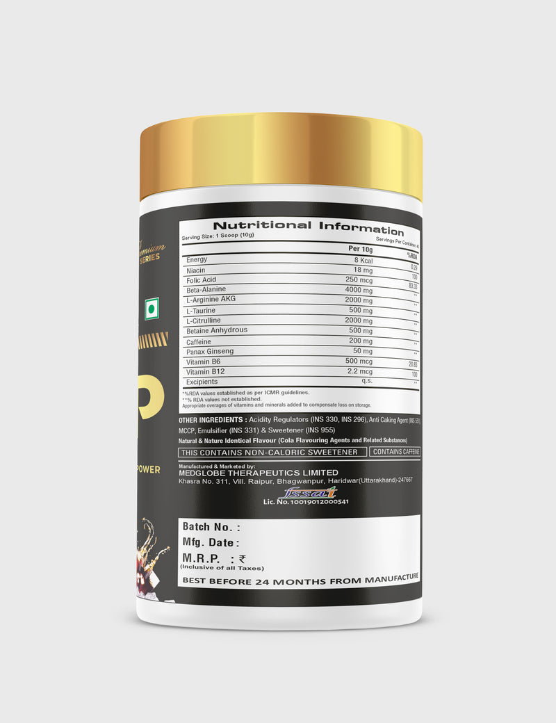Load image into Gallery viewer, Premium Series Super Pump Pre-Workout - 400gm (40 Servings)