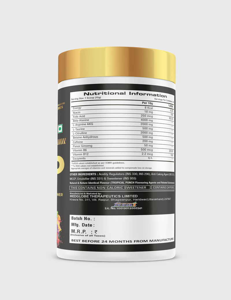 Load image into Gallery viewer, Premium Series Super Pump Pre-Workout - 400gm (40 Servings)