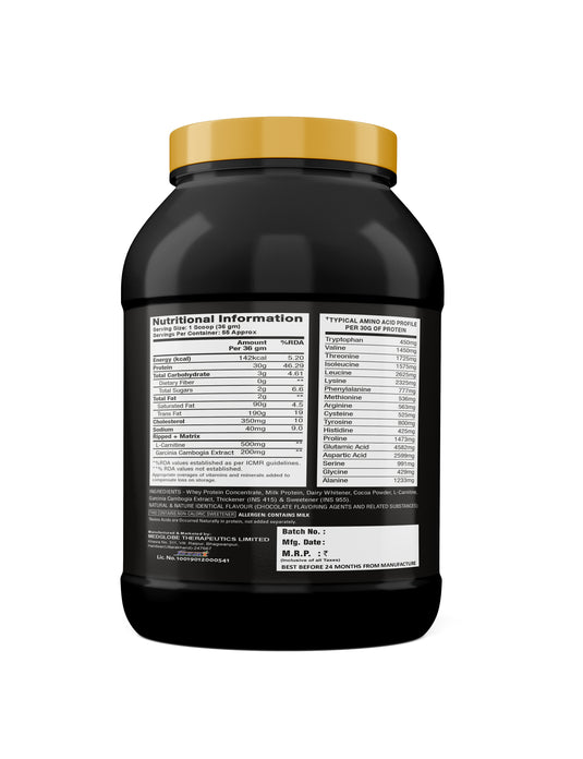 Premium Series Ripped Whey - 100% Fusion Ripped Whey Protein - 2kg