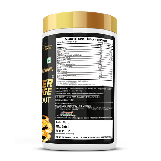 Premium Series Super Charge Pre-Workout - 350g (35 Servings)