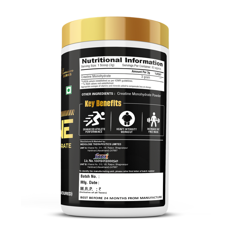 Load image into Gallery viewer, Premium Series Creatine Monohydrate - 250g (83 Servings) Unflavoured