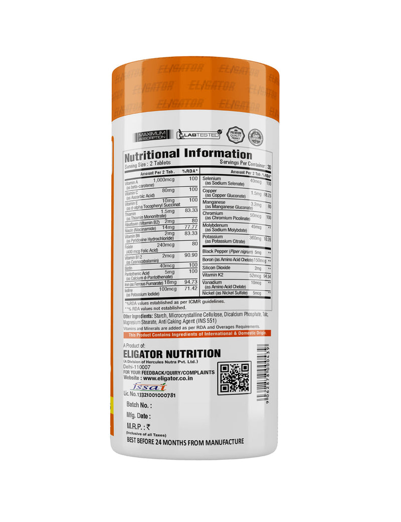 Load image into Gallery viewer, Eligator Daily Multi vitamins & Minerals (60 Tablets)