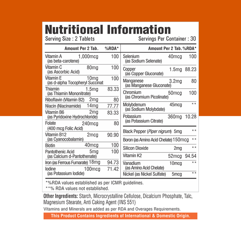 Load image into Gallery viewer, Eligator Daily Multi vitamins & Minerals (60 Tablets)
