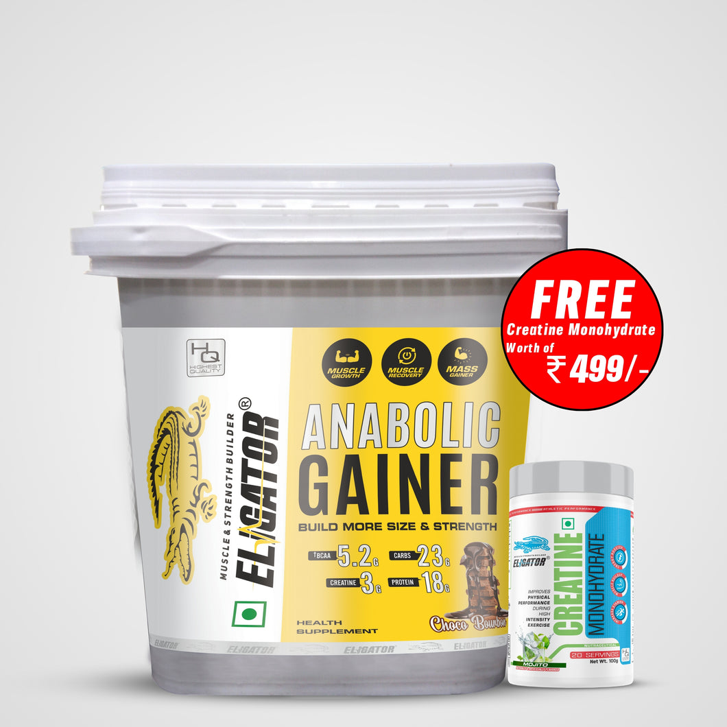 Eligator Anabolic Gainer 4.5kg with free Creatine Monohydrate - 100g