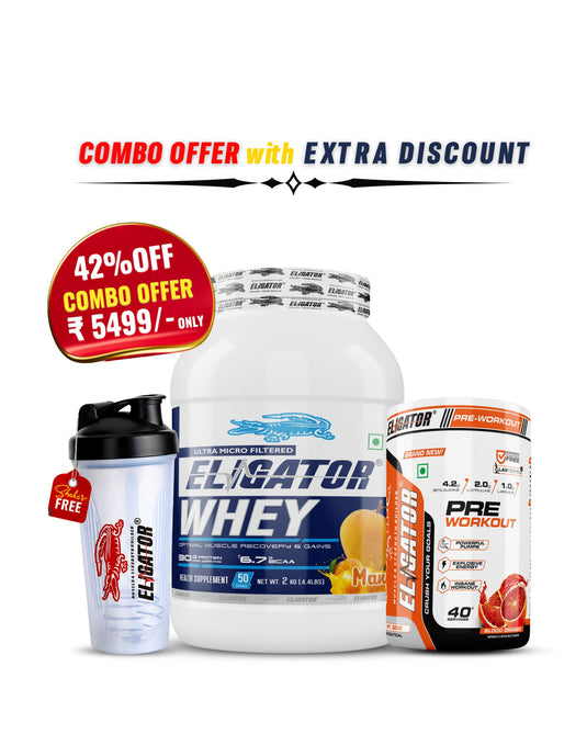 Eligator Whey Protein 2Kg with Pre-Workout - 40 Servings