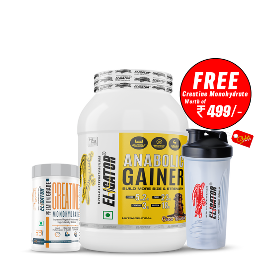 Eligator Anabolic Gainer 2.7kg with Free Creatine Monohydrate 100gm (Unflavoured)