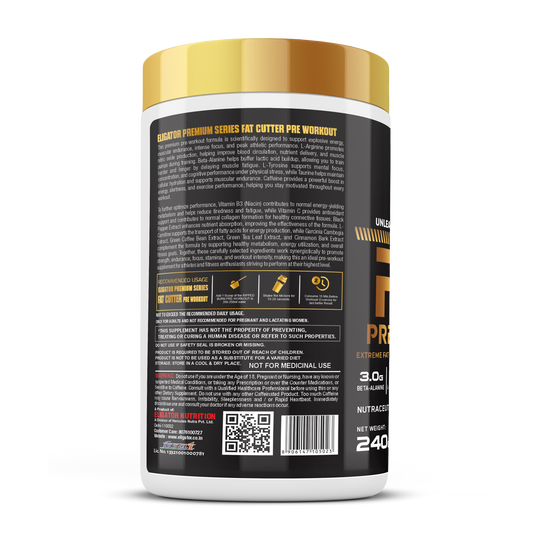 Premium Series Eligator FAT Cutter Pre-Workout | 30 Servings | 240g