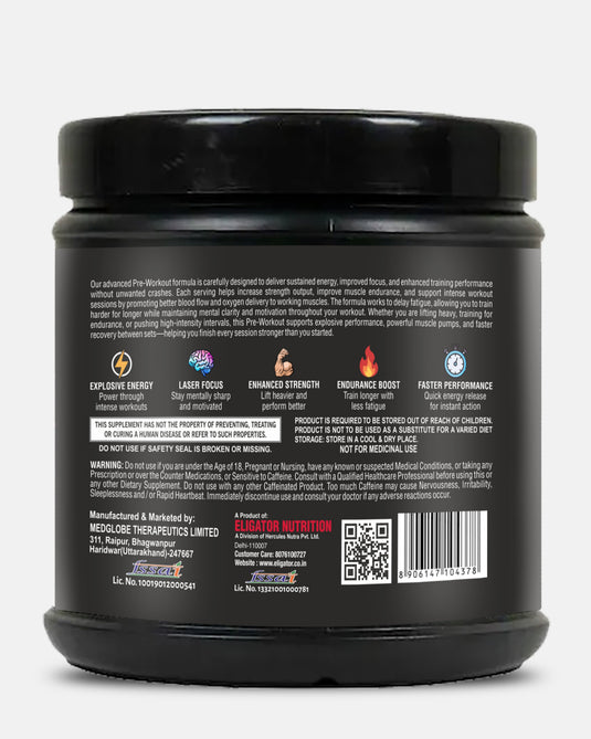 Eligator Mental Pre-Workout (200g) – 40 Servings