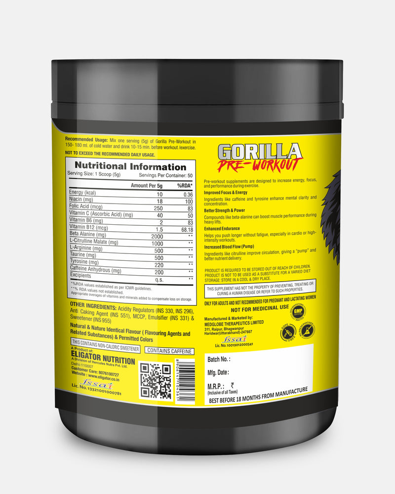 Load image into Gallery viewer, Eligator Gorilla Pre-Workout (250g) – 50 Servings
