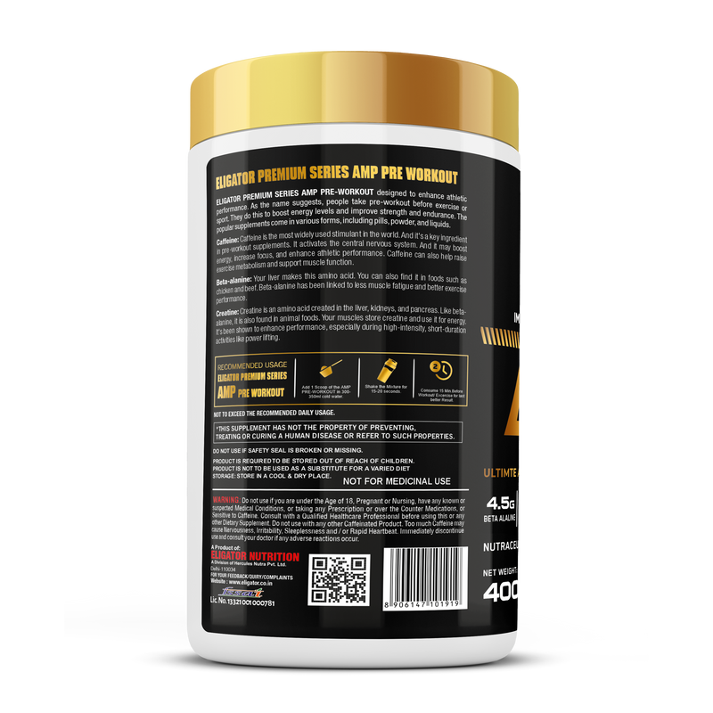 Load image into Gallery viewer, Eligator AMP Pre Workout - 400gm (40 Servings)
