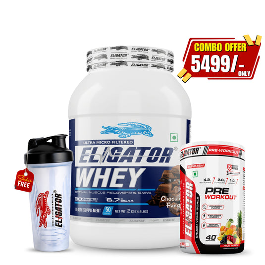 Eligator Whey Protein 2Kg with Pre-Workout - 40 Servings