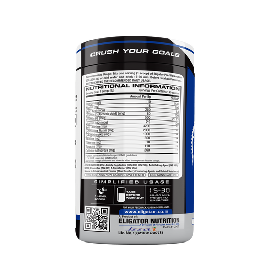 Eligator Pre Workout with Creatine Monohydrate (Unflavoured)