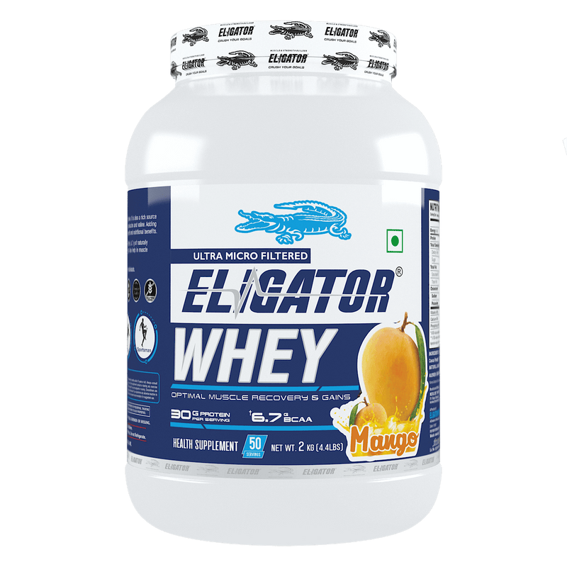 Load image into Gallery viewer, Eligator Whey Protein 2Kg with Pre-Workout - 40 Servings | Free Steel Shaker
