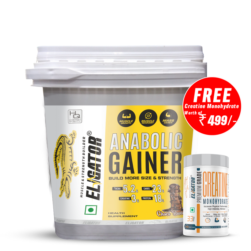 Load image into Gallery viewer, Eligator Anabolic Gainer 4.5kg with free Creatine Monohydrate - 100g
