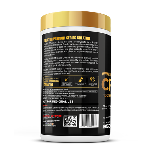 Eligator Creatine Monohydrate - 250g (83 Servings) Unflavoured