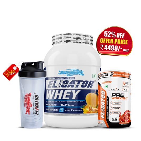Eligator Whey Protein 2Kg with Pre-Workout - 40 Servings